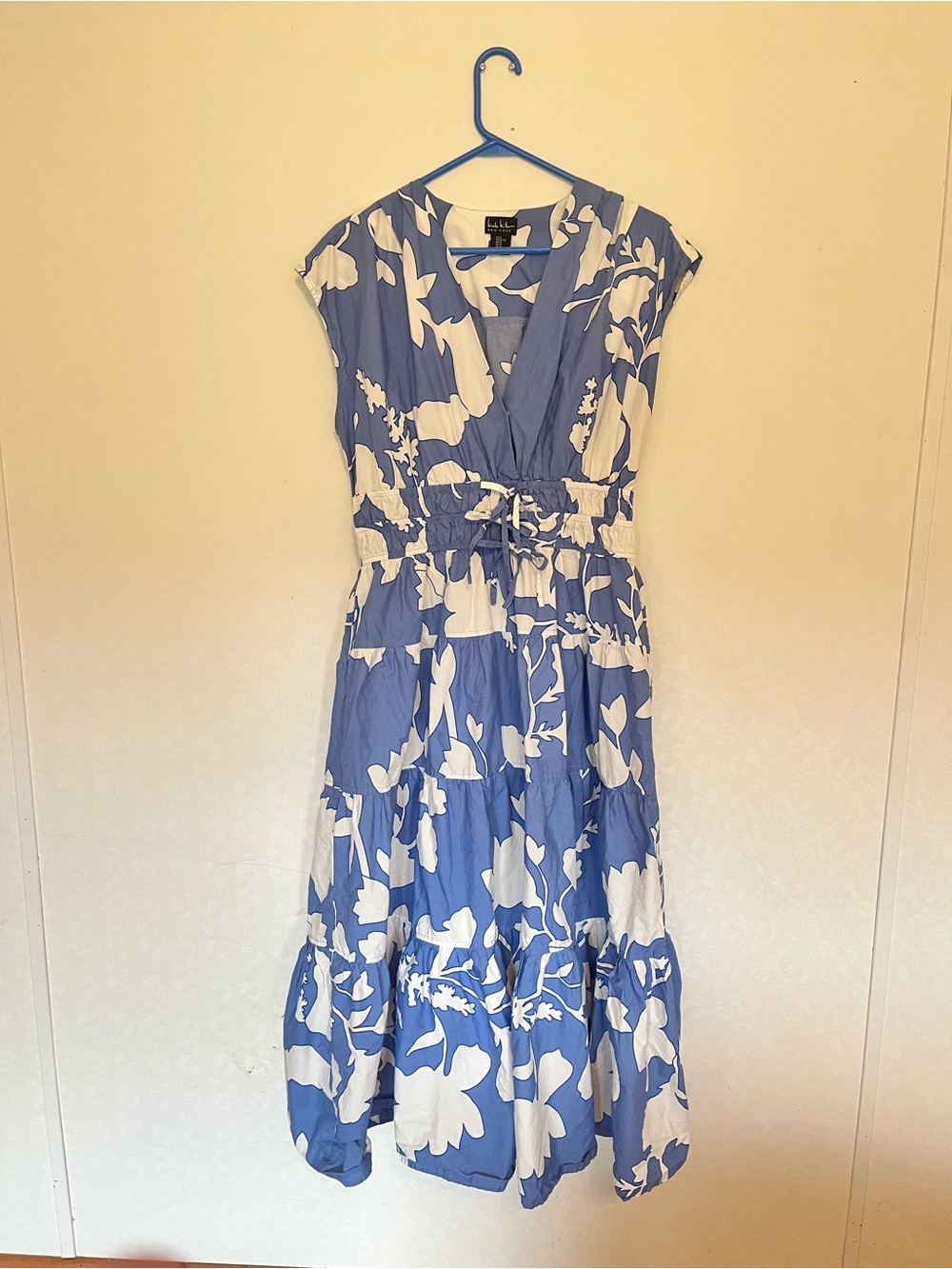 Nicole Miller blue midi dress 🦋 💙 size XL - Picture 3 of 10